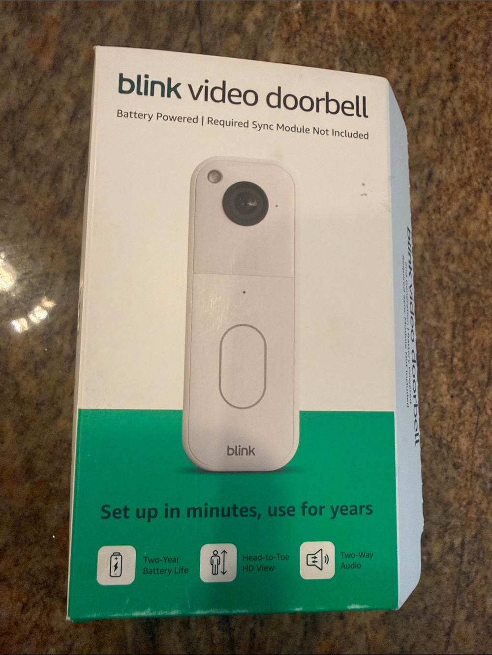 Link Blink Video Doorbell - White with Teal Accents